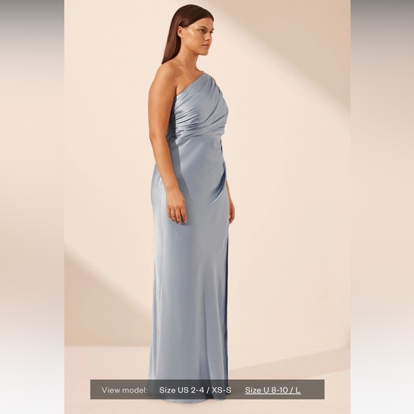 NWT Shona Joy La Lune Asymmetrical Gathered Maxi Dress - Picture 3 of 4